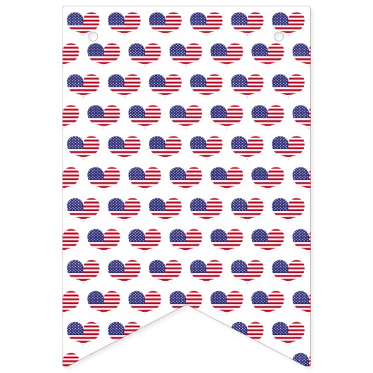 Hartvormige Amerikaanse vlaggeprint | 4 juli Vlaggetjes (Eerste vlag)