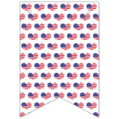 Hartvormige Amerikaanse vlaggeprint | 4 juli Vlaggetjes (Derde vlag)