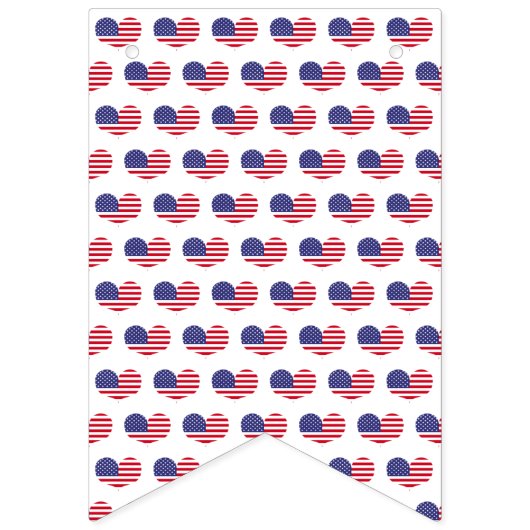Hartvormige Amerikaanse vlaggeprint | 4 juli Vlaggetjes (Derde vlag)
