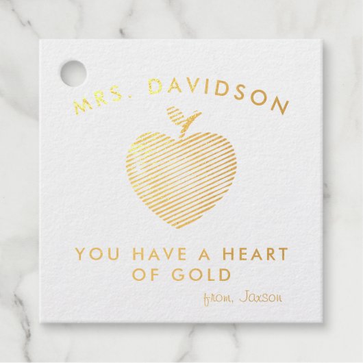 Hartvormige appel | Erkenning leraar Bedankjes Labels (Voorkant)