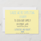 hartvormige baby aankondiging van zwangerschap (Achterkant)