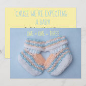 hartvormige baby aankondiging van zwangerschap (Voorkant / Achterkant)