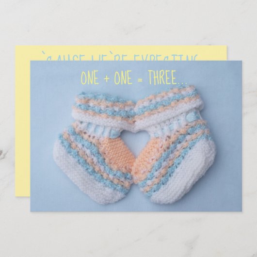 hartvormige babyslaapjes zwangerschapsaankondiging aankondiging (Voorkant / Achterkant)