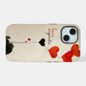 Hartvormige ballonnen iPhone 15 case (Achterkant horizontaal)