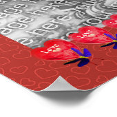 Hartvormige ballonnen liefde Voeg uw foto toe Poster (Hoek)