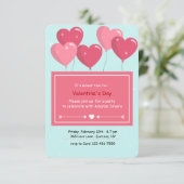 Hartvormige ballonnen uitnodiging (Staand voorkant)