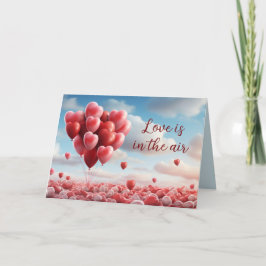 Hartvormige ballonnen valentijnskaart feestdagen kaart