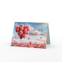 Hartvormige ballonnen valentijnskaart