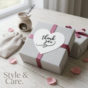 Hartvormige bedanksticker voor speciale cadeaus hart sticker