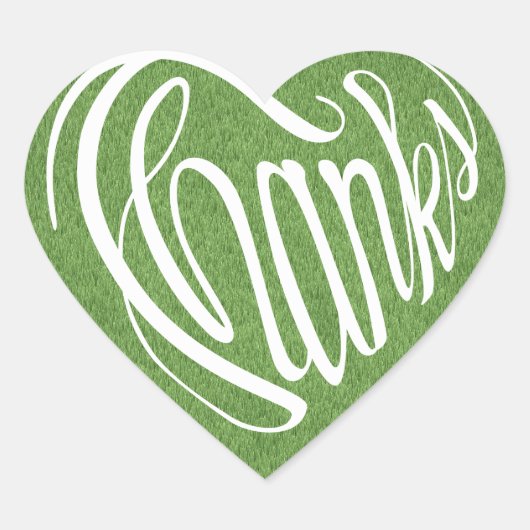 Hartvormige bedankt in 6 talen hart sticker (Voorkant)