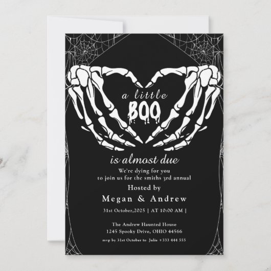 hartvormige benige handen Party Halloween Kaart (Voorkant)