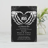 hartvormige benige handen Party Halloween Kaart (Staand voorkant)