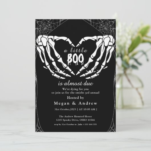 hartvormige benige handen Party Halloween Kaart (Staand voorkant)