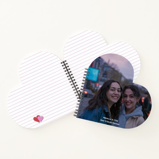 Hartvormige BFF-foto Gepersonaliseerd Dagelijks Da Notitieboek (Binnen)