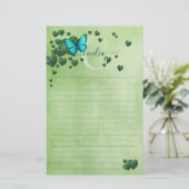 Hartvormige bladeren boeket briefpapier (Staand voorkant)