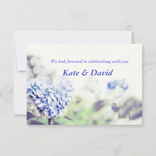 Hartvormige blauwe hortensia RSVP (Achterkant)