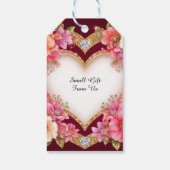 Hartvormige bloemschikking cadeaulabel (Achterkant)