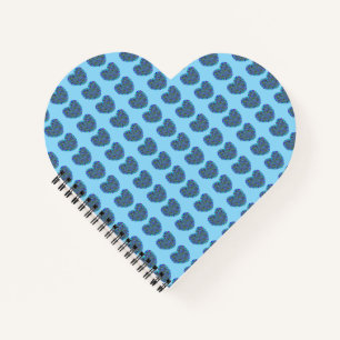Hartvormige Blue Hearts Spiral Notitieboek