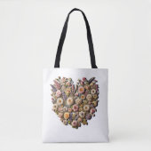 Hartvormige botanische bloem tote bag (Voorkant)
