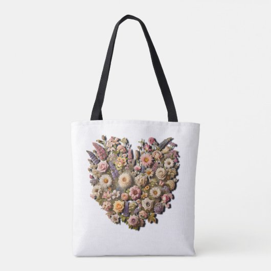 Hartvormige botanische bloem tote bag (Achterkant)