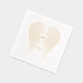 Hartvormige bruiloft naam en datum folie servetten (Links)