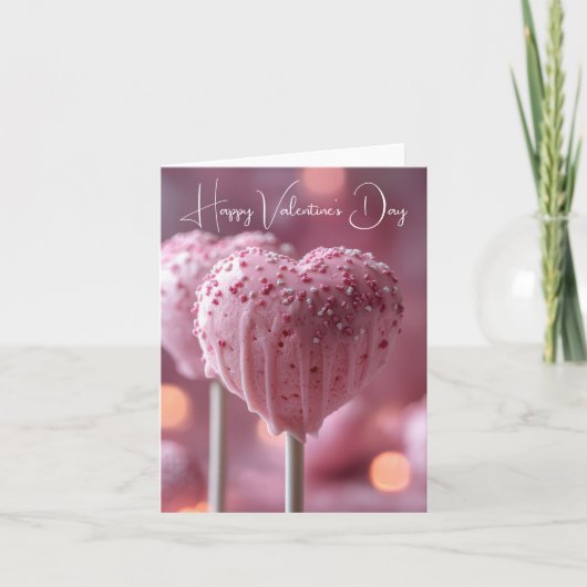 Hartvormige Cakepops Valentijns's Groet Kaart (Voorkant)