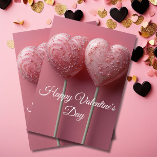 Hartvormige Cakepops Valentijns's Groet Kaart
