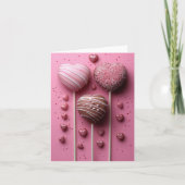 Hartvormige Cakepops Valentijns's Groet Kaart (Voorkant)
