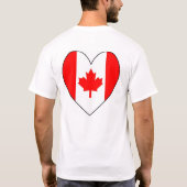 Hartvormige Canadese vlag T-shirt (Achterkant)