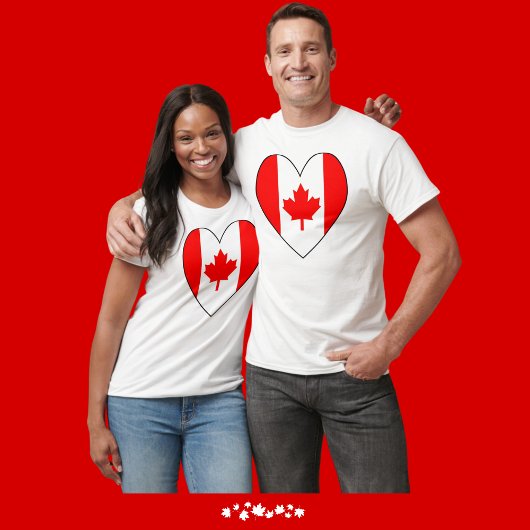 Hartvormige Canadese vlag T-shirt
