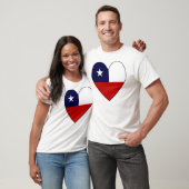 Hartvormige Chileense vlag T-shirt (Unisex)