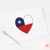 Hartvormige Chileense Vlag Valentijn Ronde Sticker (Envelop)