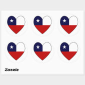 Hartvormige Chileense Vlag Valentijn Ronde Sticker (Vel)
