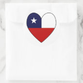 Hartvormige Chileense Vlag Valentijn Ronde Sticker (Tas)
