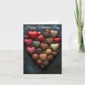 Hartvormige chocolaatjes Valentijns's Groet Kaart (Voorkant)