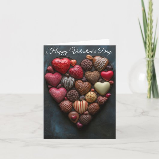 Hartvormige chocolaatjes Valentijns's Groet Kaart (Voorkant)