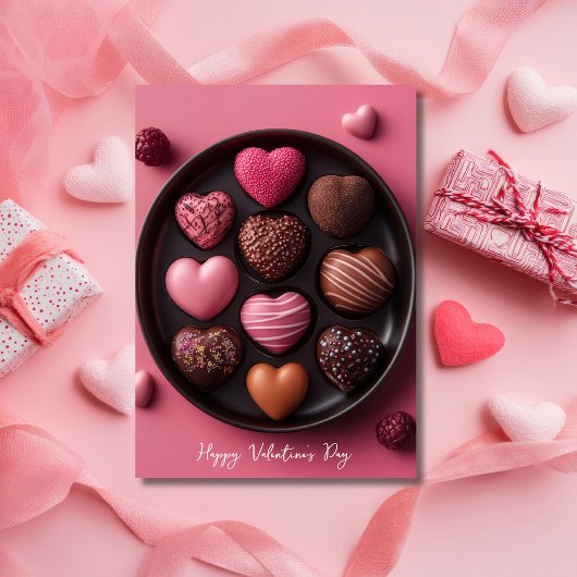 Hartvormige chocolaatjes Valentijns's Groet Kaart