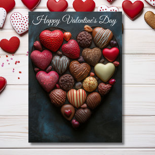 Hartvormige chocolaatjes Valentijns's Groet Kaart