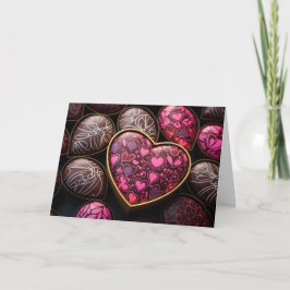 Hartvormige chocolade notitiekaartje