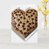 Hartvormige chocoladechipscookie kaart (Gele Bloem)
