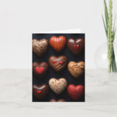 Hartvormige Chocolates Valentijns's Groet Kaart (Voorkant)