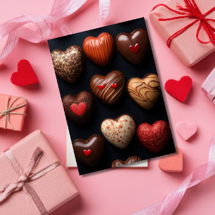 Hartvormige Chocolates Valentijns's Groet Kaart
