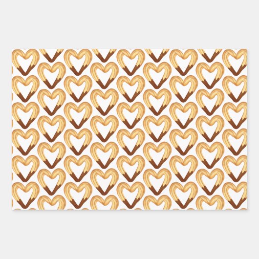 Hartvormige Churro gedompeld in chocolade Inpakpapier Vel (Voorkant 3)