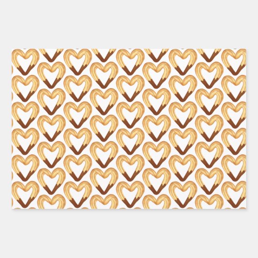 Hartvormige Churro gedompeld in chocolade Inpakpapier Vel (Voorkant)