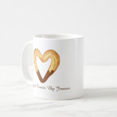 Hartvormige Churro gedompeld in chocolade Koffiemok (Voorkant links)