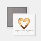 Hartvormige Churro gedompeld in chocolade Magneet (Voorkant / Achterkant)