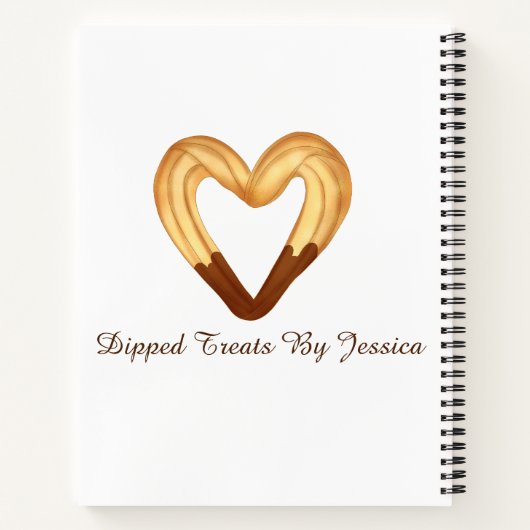 Hartvormige Churro gedompeld in chocolade Notitieboek (Achterkant)