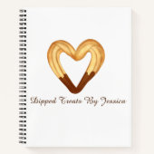 Hartvormige Churro gedompeld in chocolade Notitieboek (Voorkant)