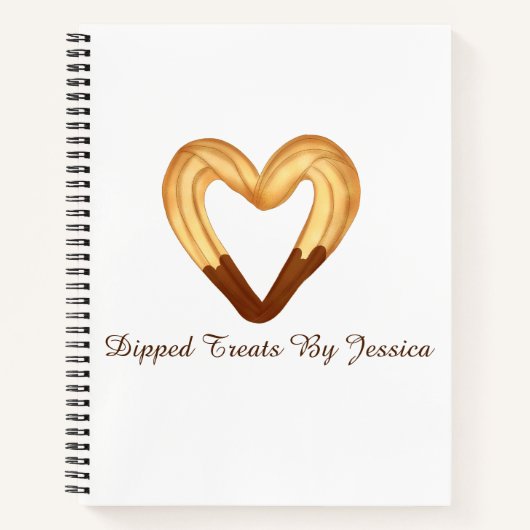 Hartvormige Churro gedompeld in chocolade Notitieboek (Voorkant)
