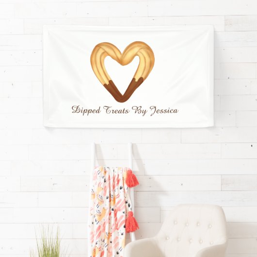 Hartvormige Churro gedompeld in chocolade Spandoek (Insitu)